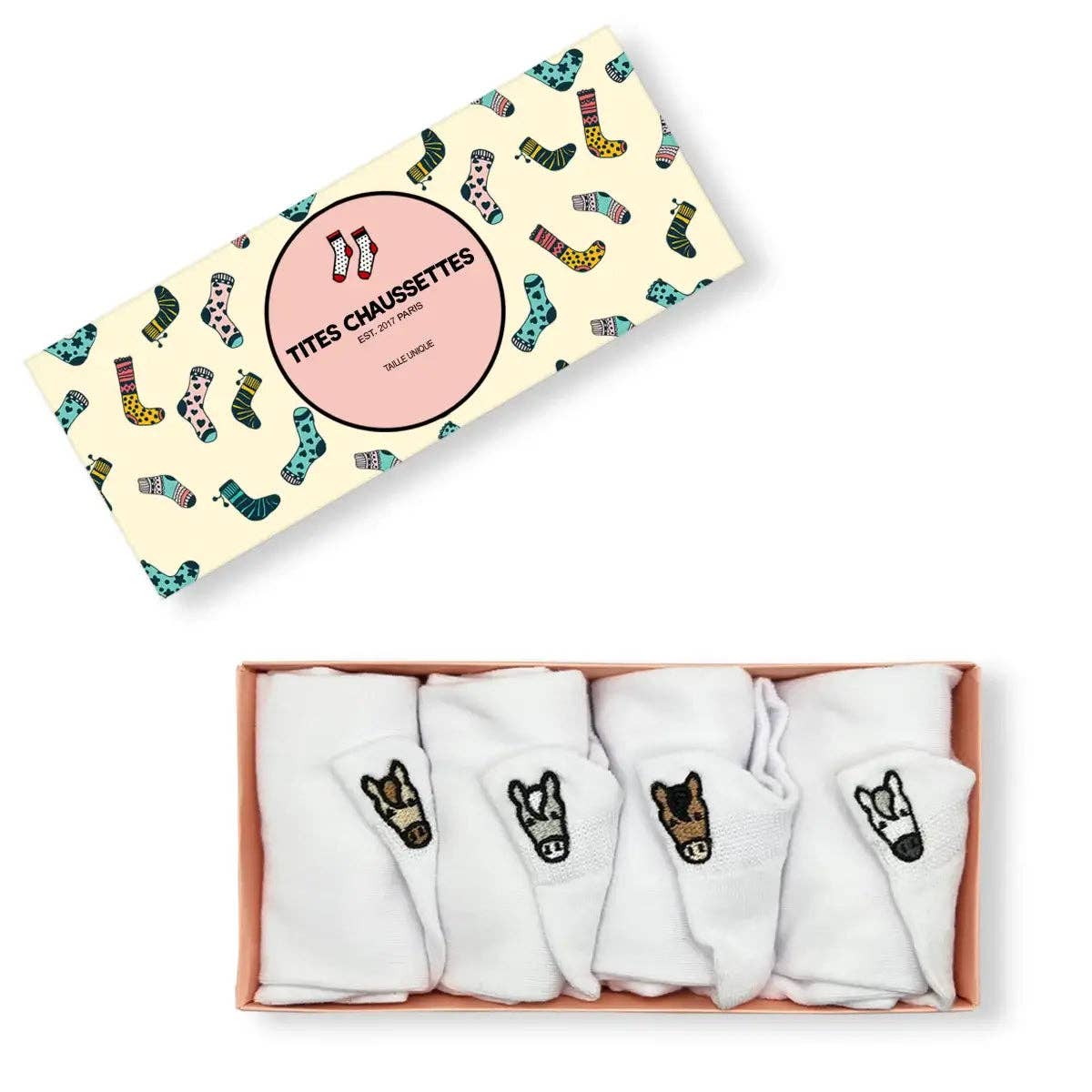🤍🐴 White Hooves – 4er Socken-Set