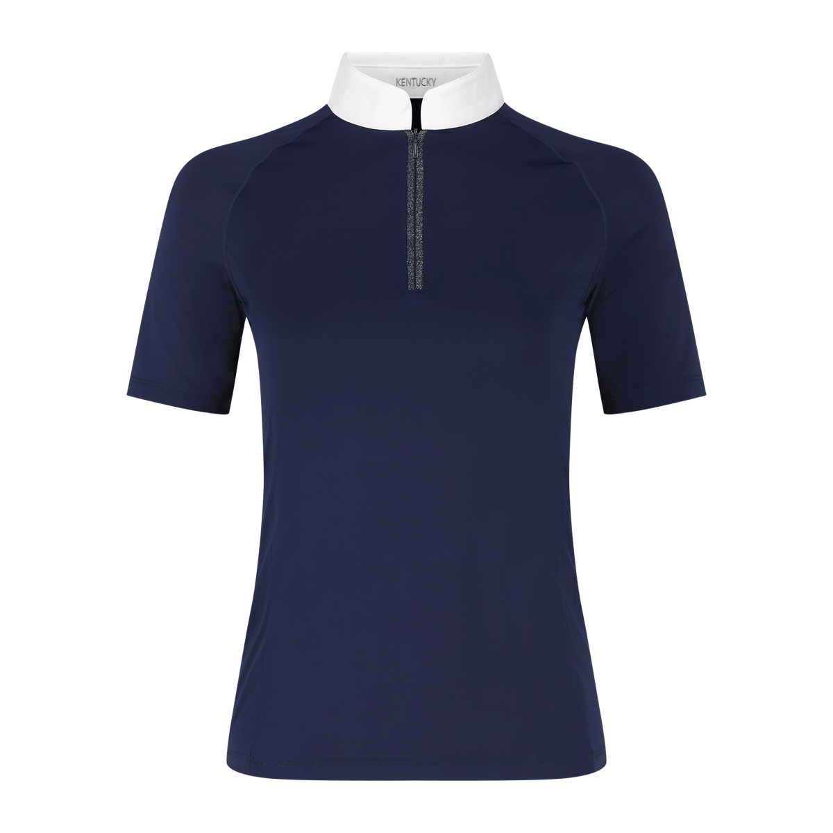 Turnier Bluse Damen Classic Mit Glitzer Reisverschluss Kurzarm