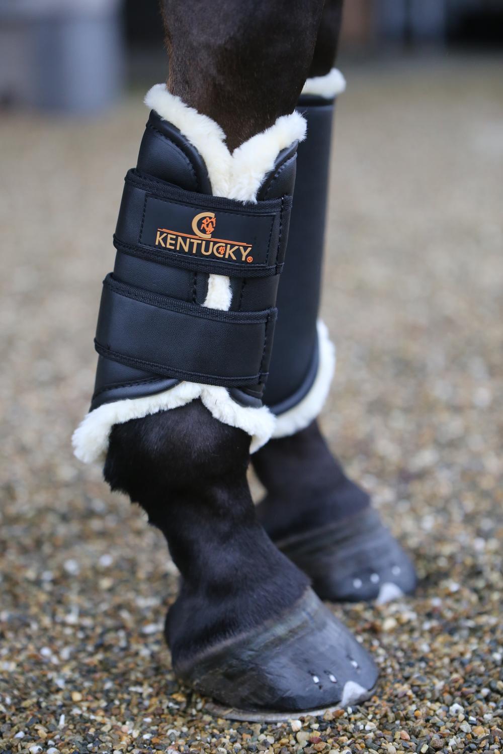 Brushing Boots Leather Front - Kentucky Horsewear