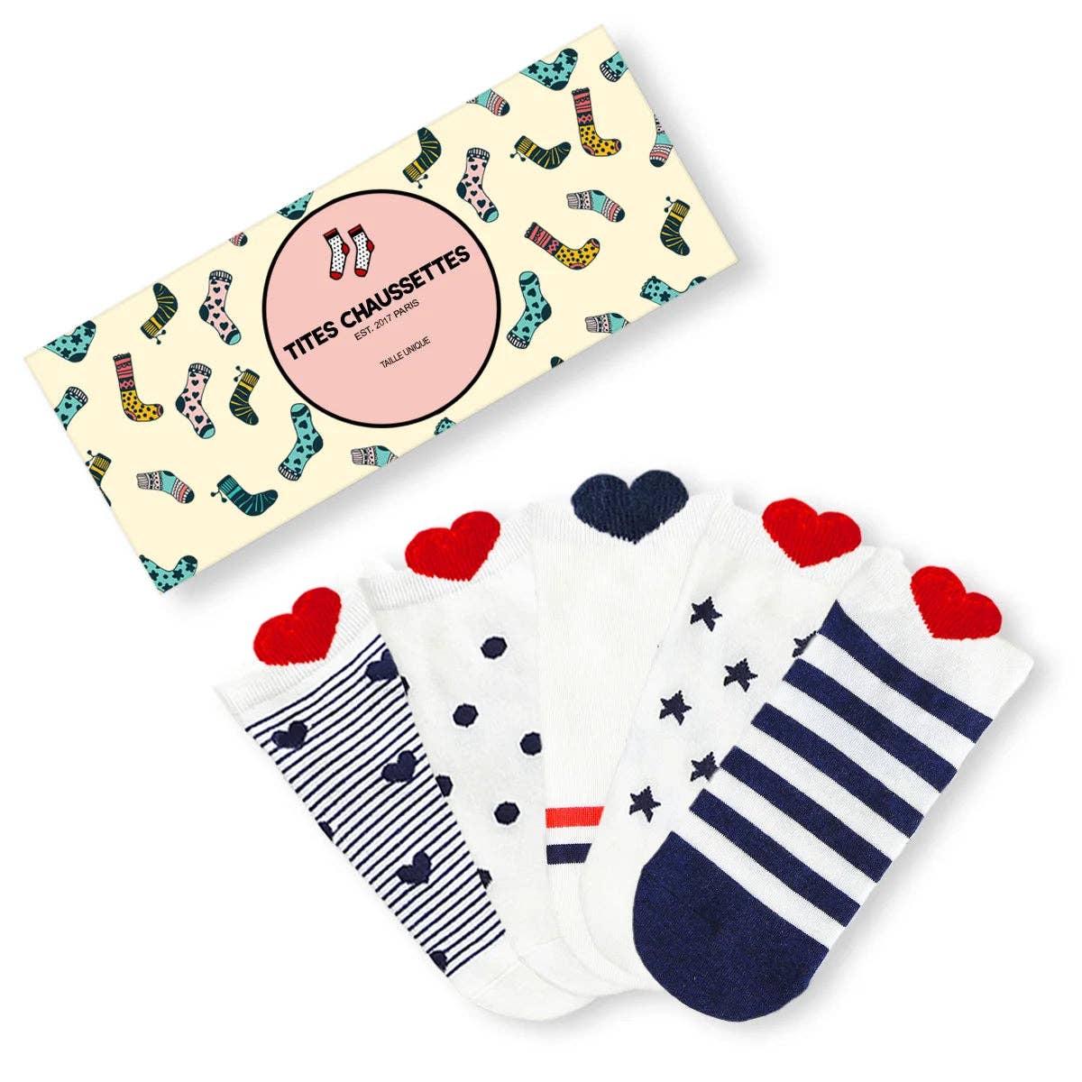 ❤️ Love Club - 5er Set Sneaker Socken Herz