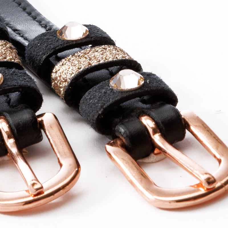 Sporenriemen "Rose" mit Strass