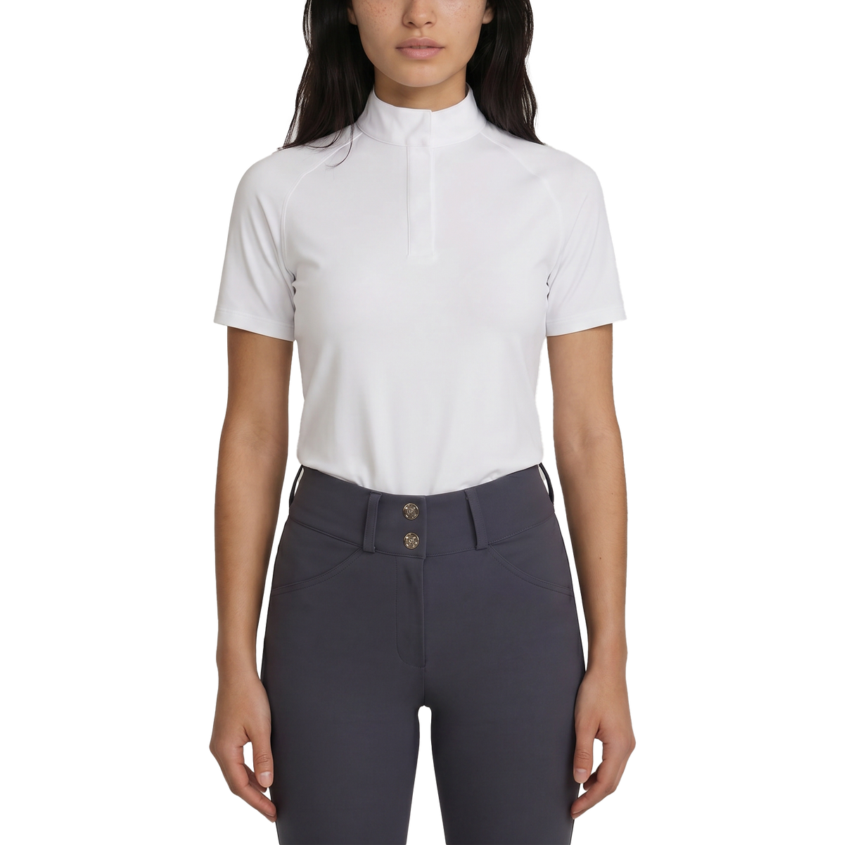 Turnier Bluse Damen Classic Kurzarm