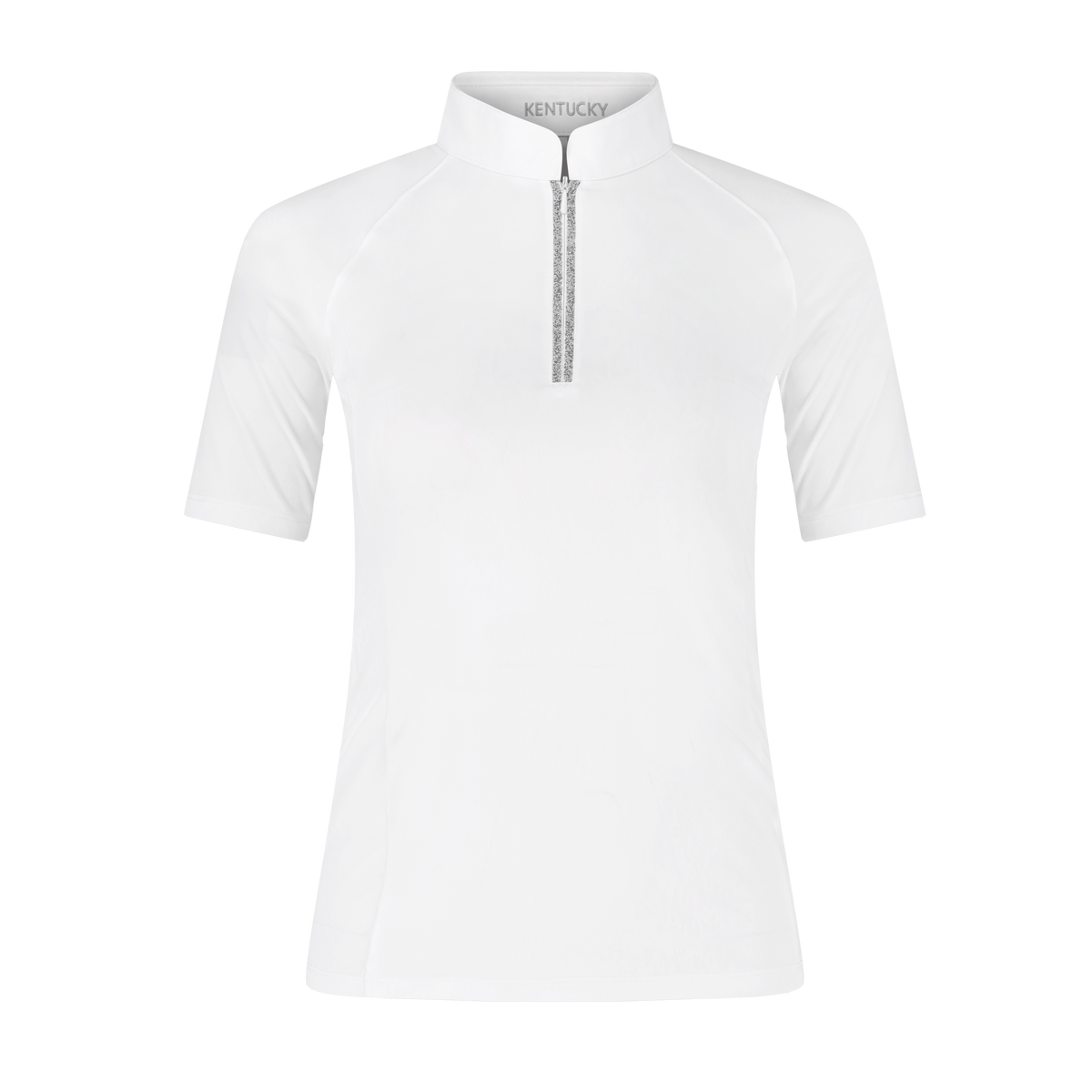 Turnier Bluse Damen Classic Mit Glitzer Reisverschluss Kurzarm