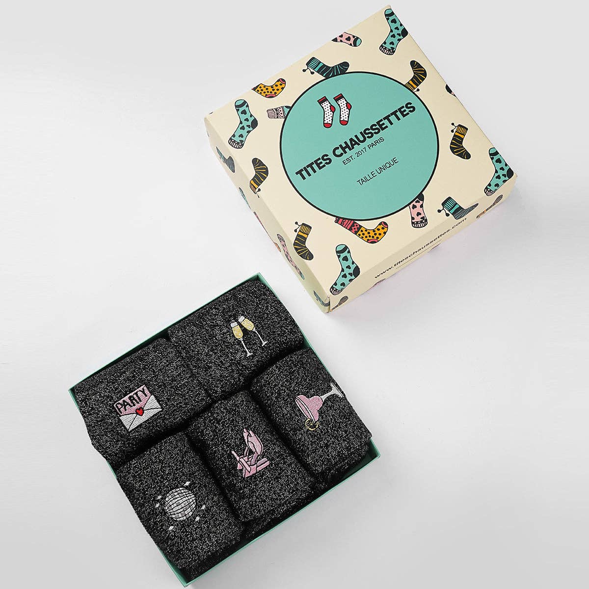 🥂 Glitter Party - 5er Glitzersocken Set