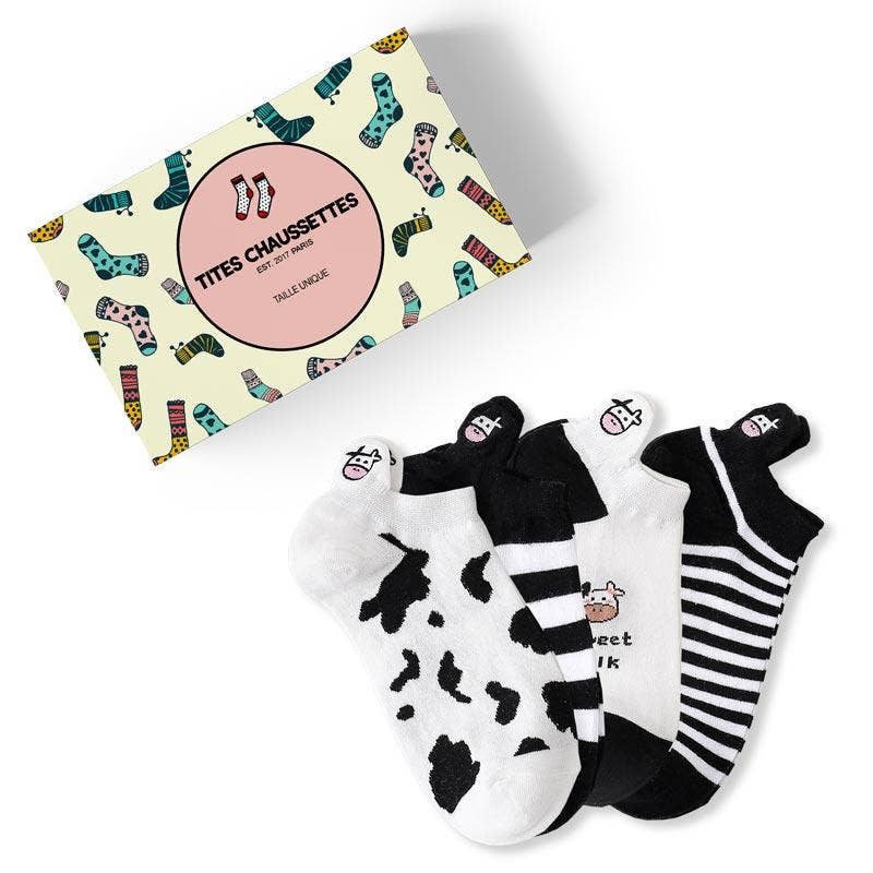 🐮 Cow Love – Sneaker-Socken