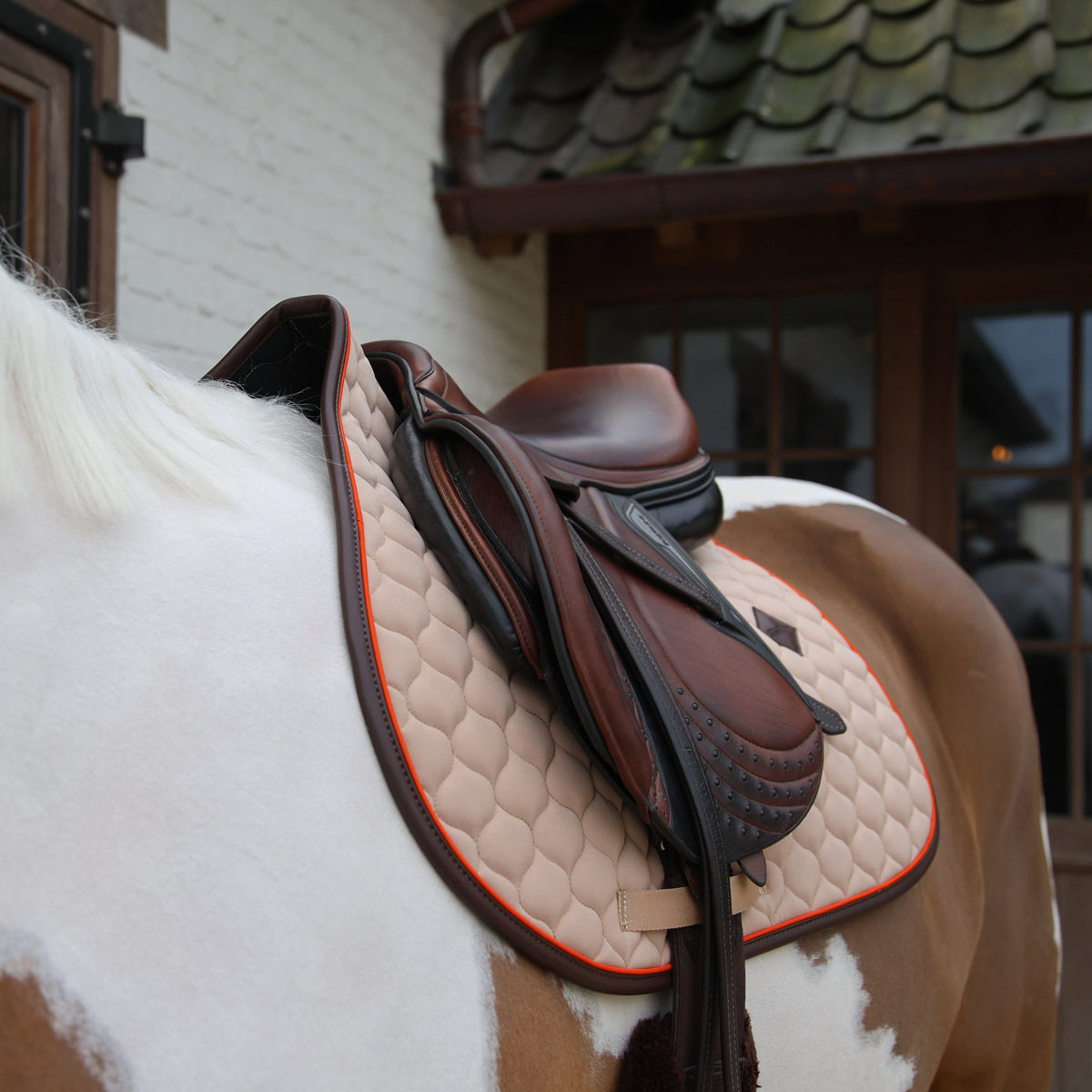 Schabracke Onion Steppung Leder Neon Springen