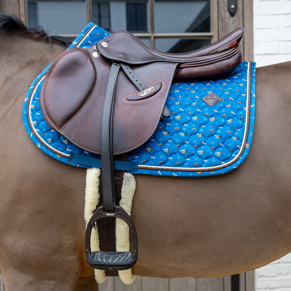 Schabracke Samt Pferd Druck Springen