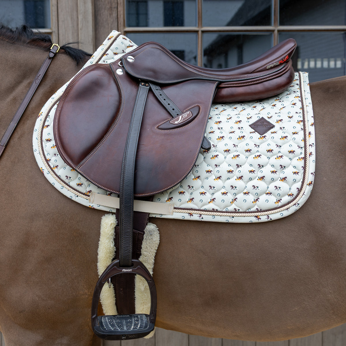 Schabracke Samt Pferd Druck Springen