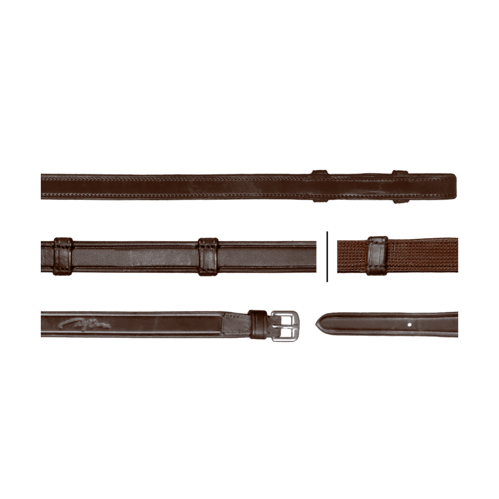 Hunter Jagdzügel mit 7 Lederstegen ohne Stopper 5/8" 16 mm