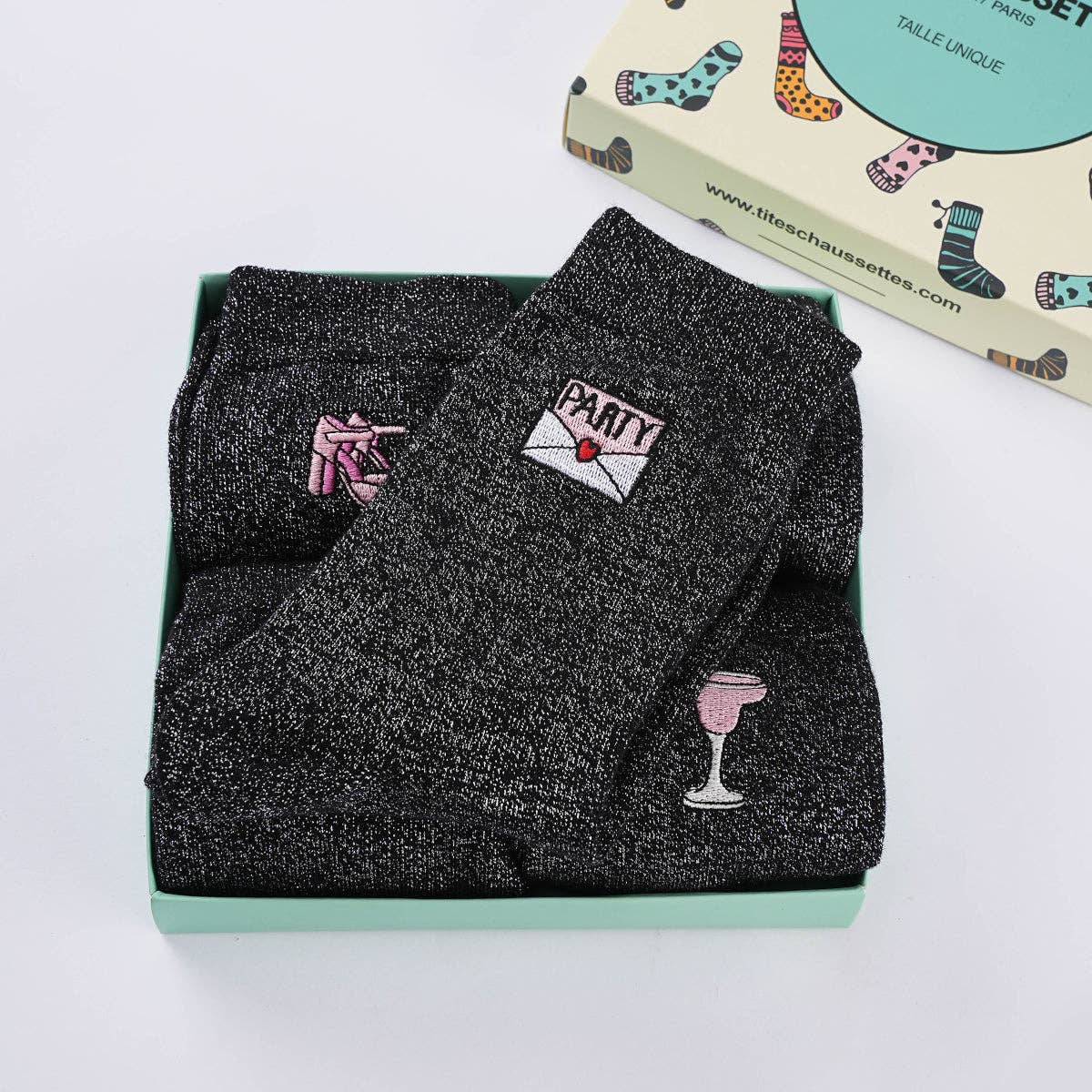 🥂 Glitter Party - 5er Glitzersocken Set