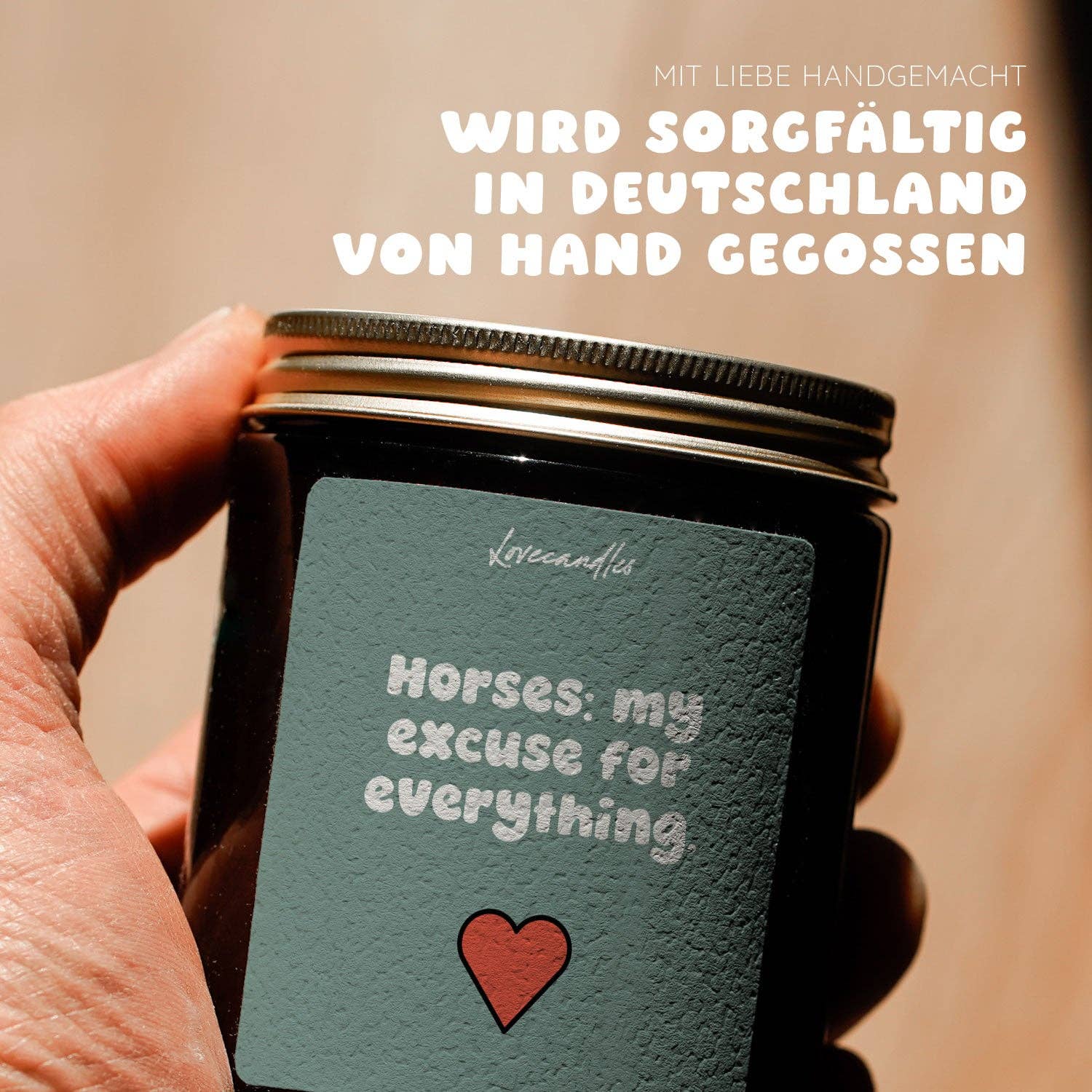 Vanille Duftkerze - Horses: my excuse for everything