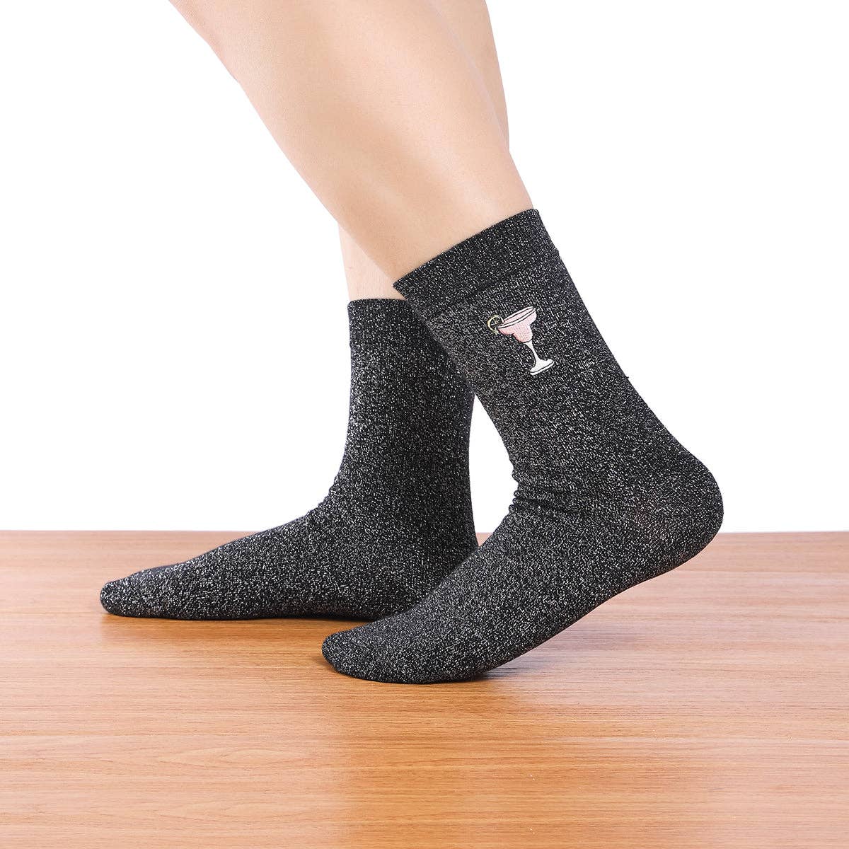 🥂 Glitter Party - 5er Glitzersocken Set
