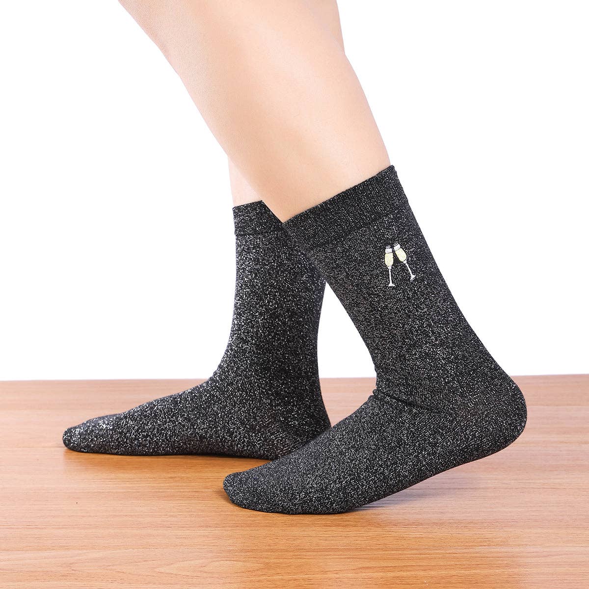 🥂 Glitter Party - 5er Glitzersocken Set