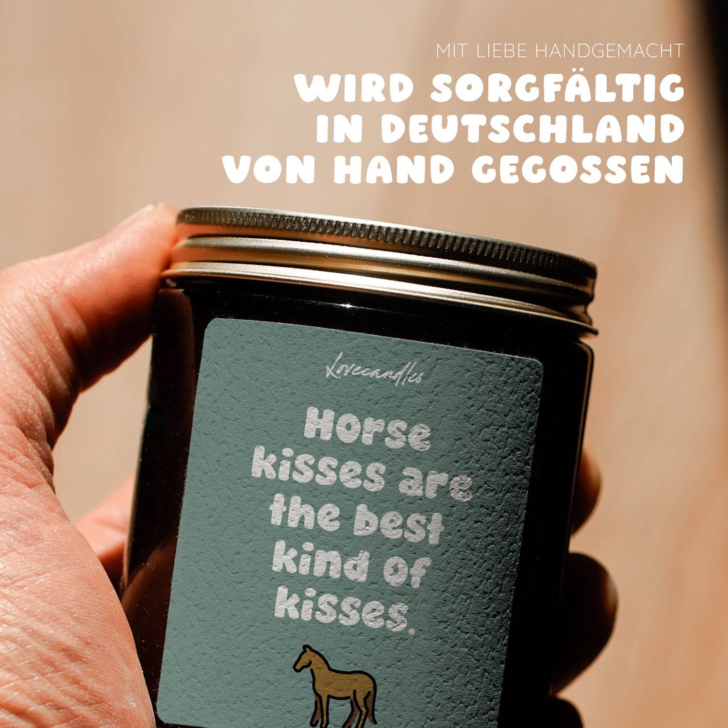 Vanille Duftkerze - Horse kisses are the best kind of kisses