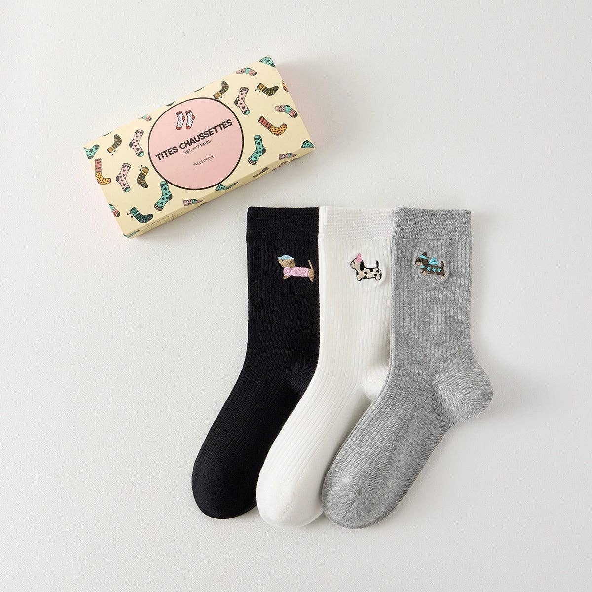 🐶 Sausage Dog Love – 3er Socken-Set