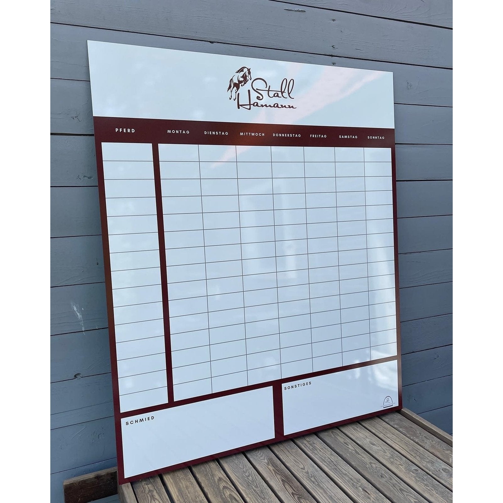Personalisierte Stalltafel im Wunschdesign