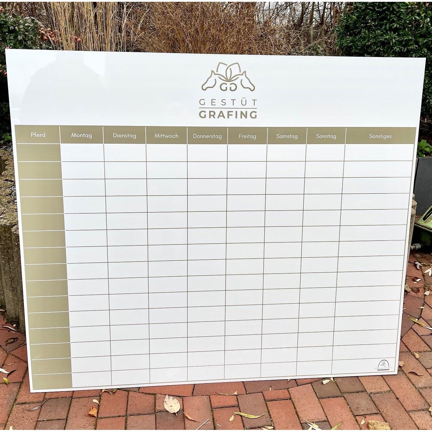 Personalisierte Stalltafel im Wunschdesign
