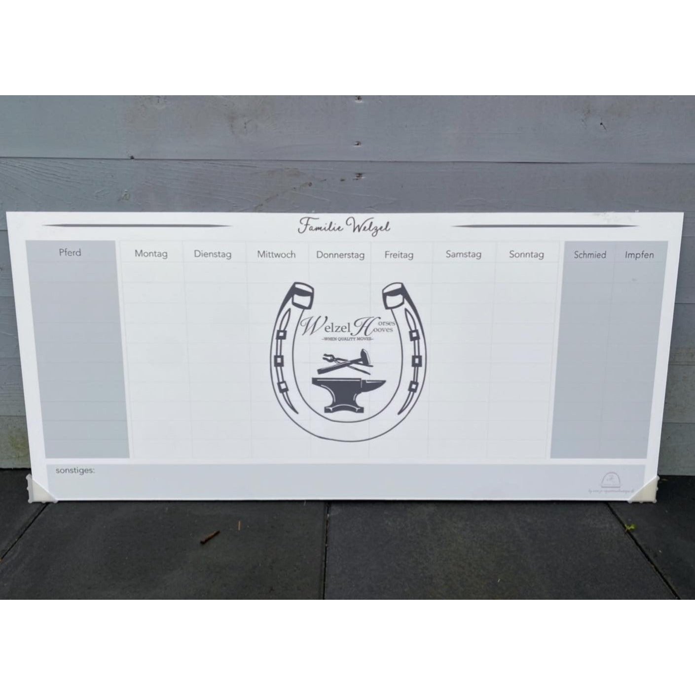 individuelle Stalltafel / Whiteboard