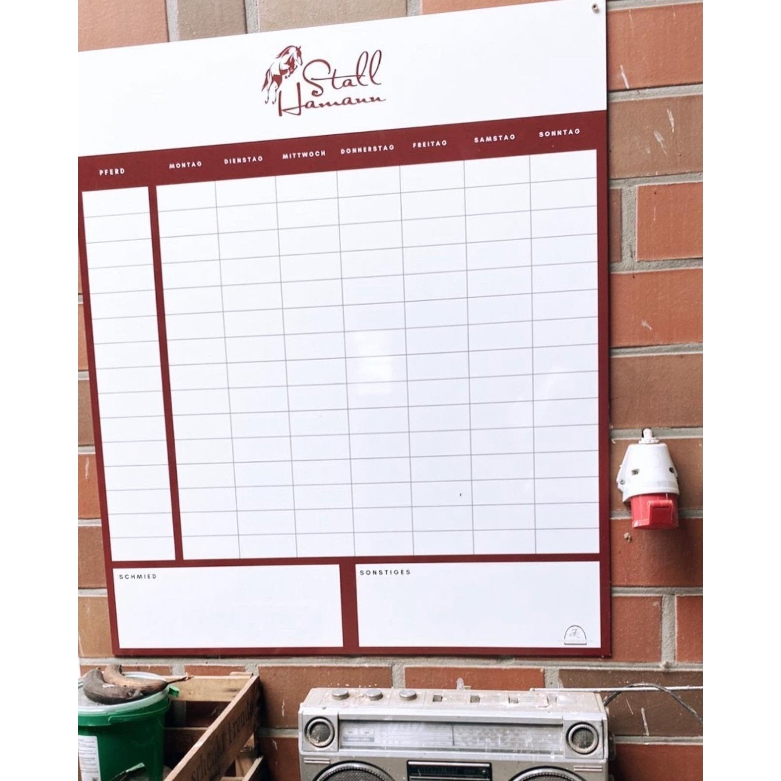 individuelle Stalltafel / Whiteboard